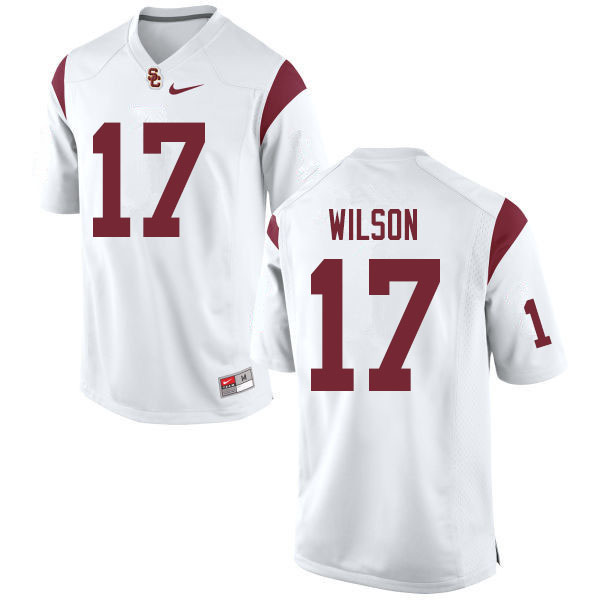 Men #17 Zach Wilson USC Trojans College Football Jerseys Sale-White